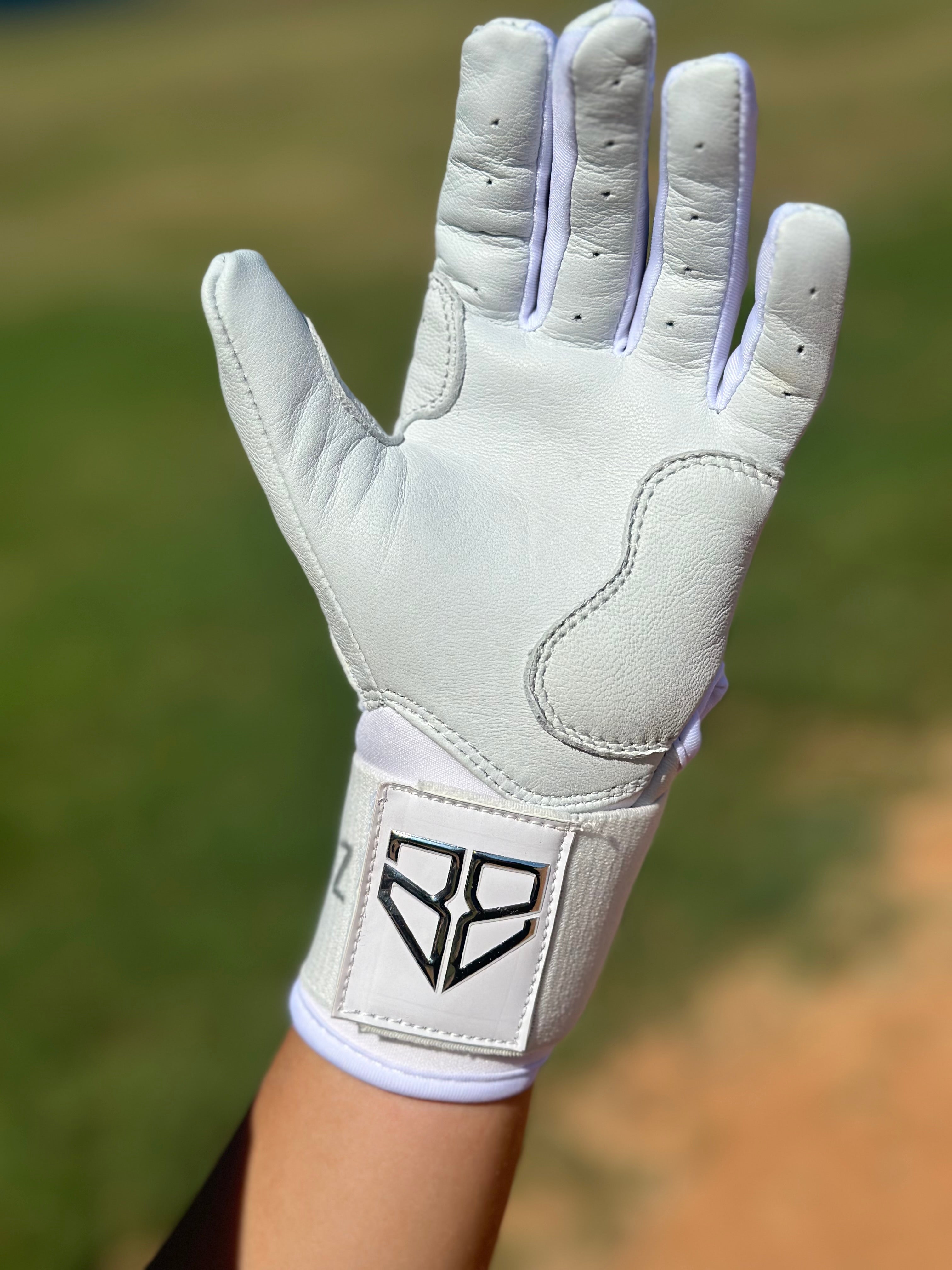 White Long Cuff Batting Gloves