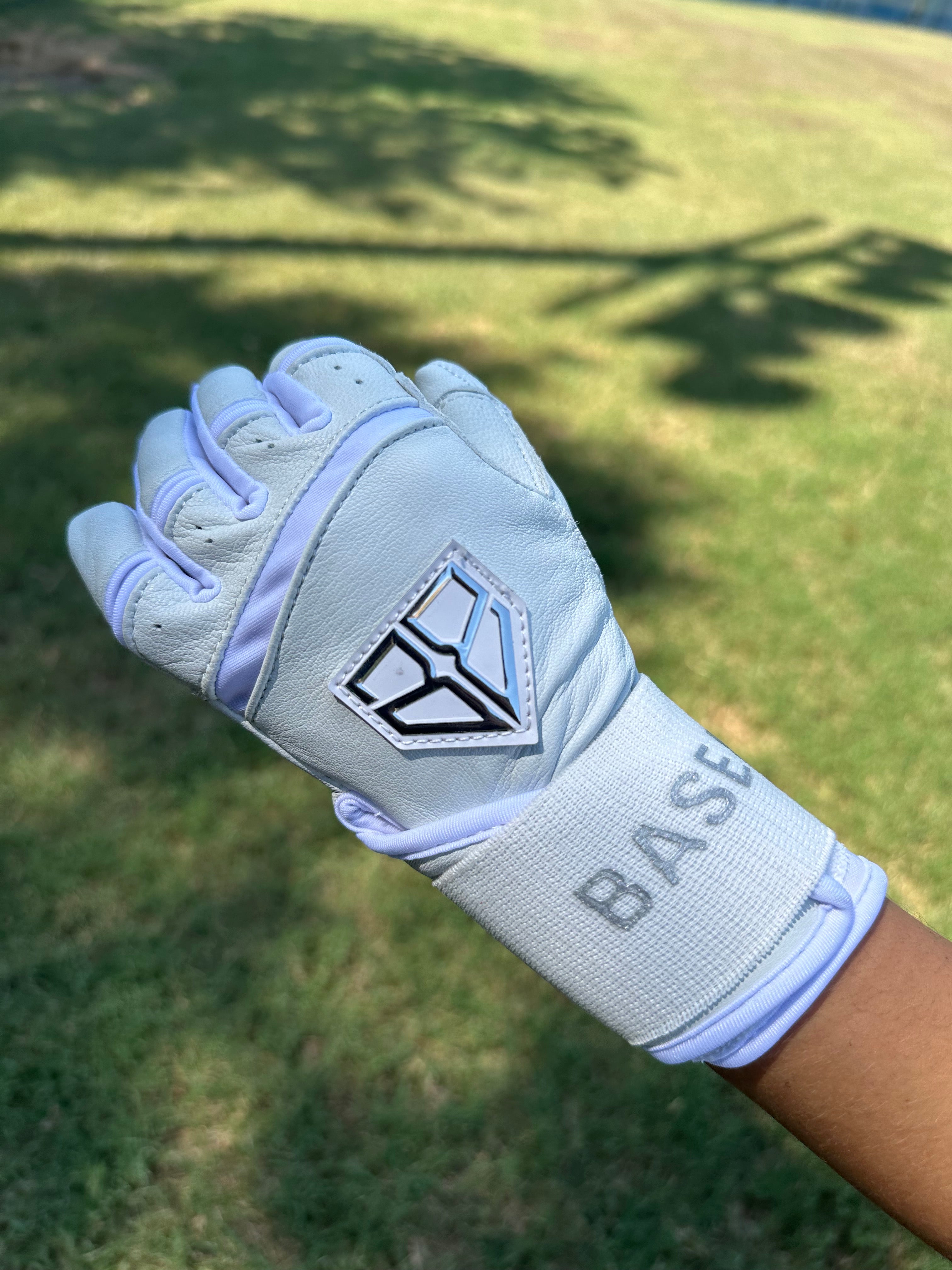 White Long Cuff Batting Gloves