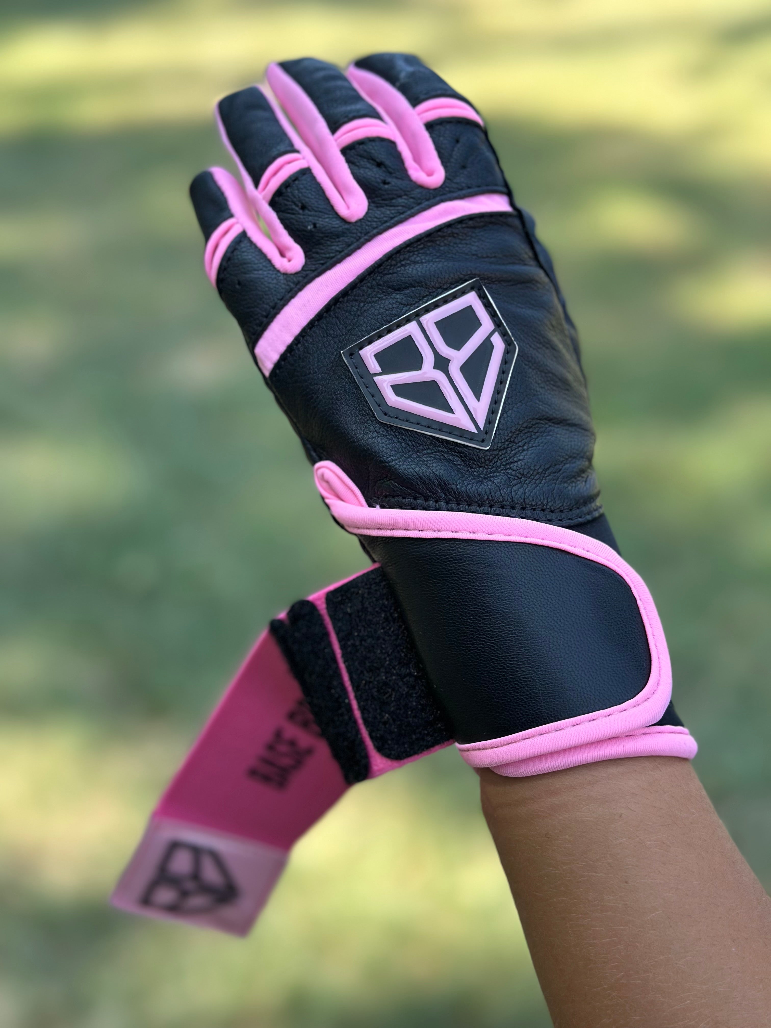 Neon Pink Long Cuff Batting Gloves