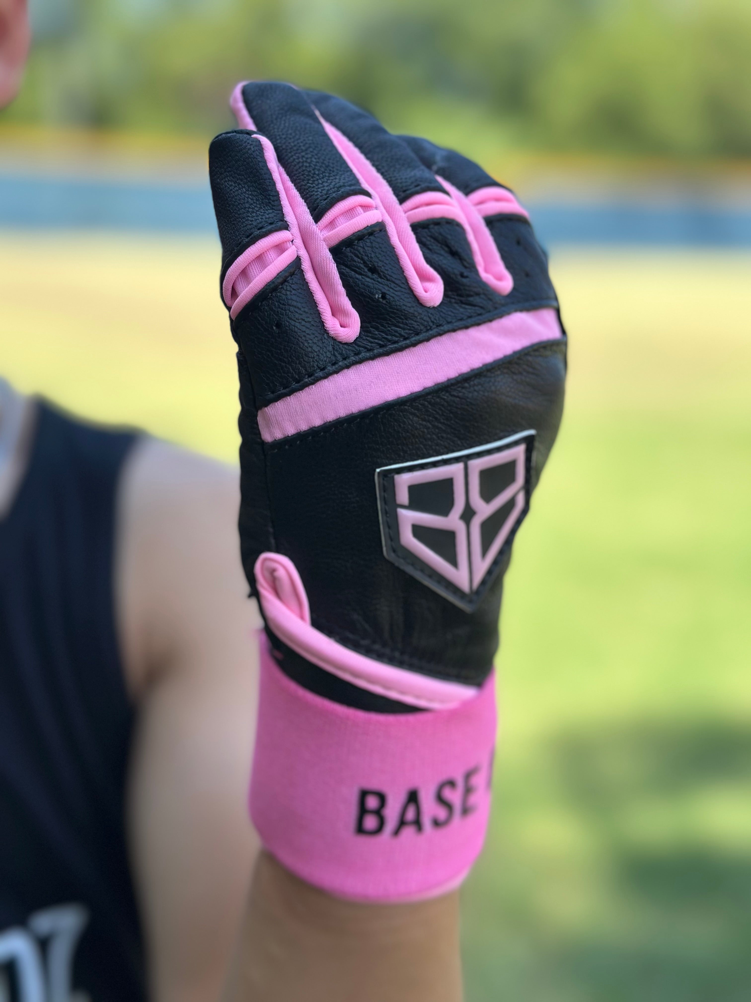 Neon Pink Long Cuff Batting Gloves