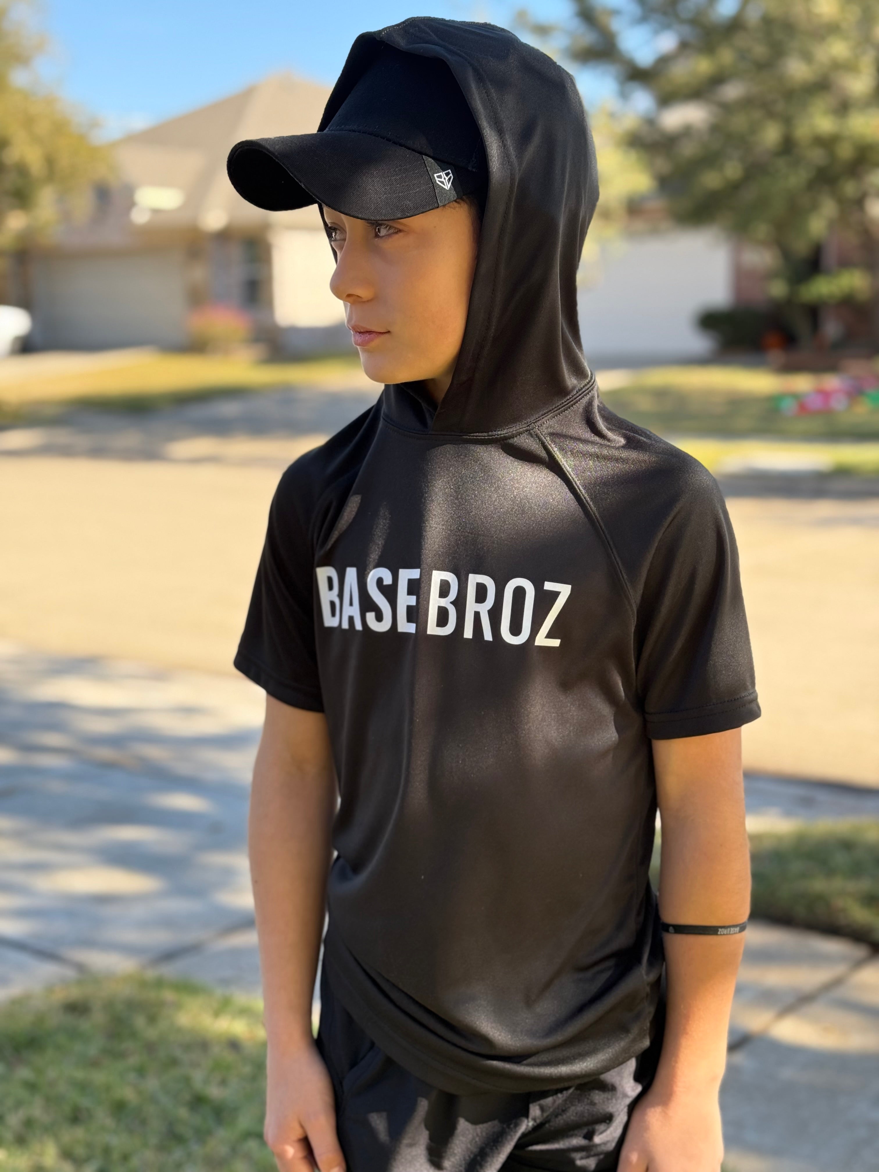 Black short sleeve dri fit hoodie